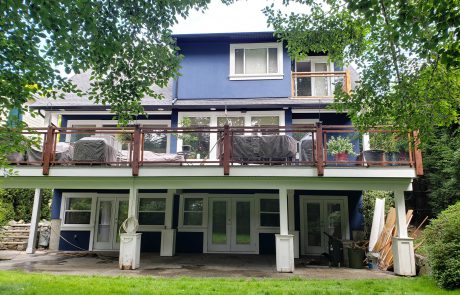 backyard and second level deck of a house in view royal victoria